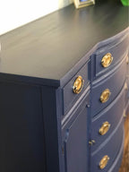 Navy Blue Serpentine Buffet