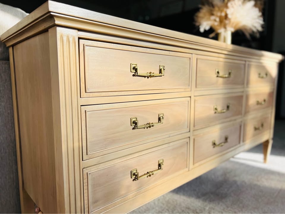 Vintage Natural Wood Dresser