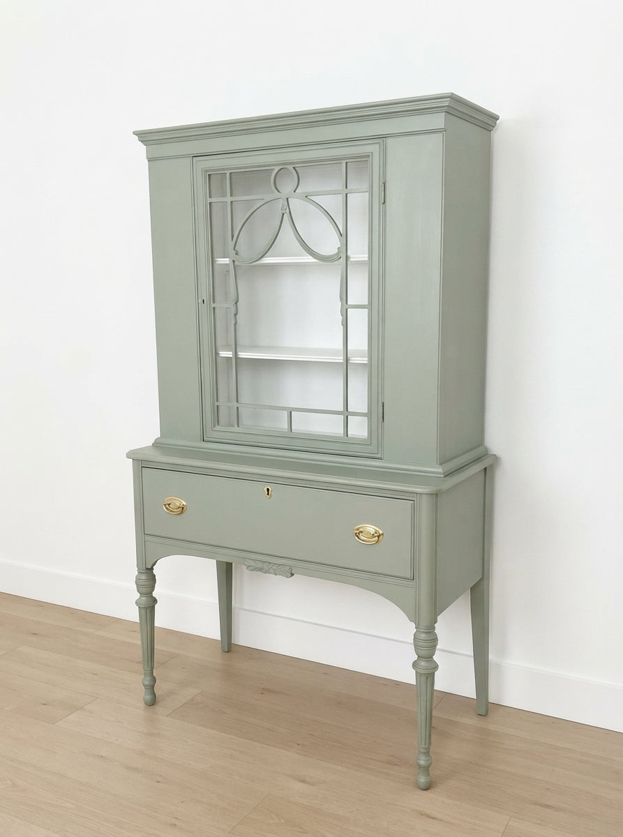 Custom Vintage Display Cabinet with Single Door