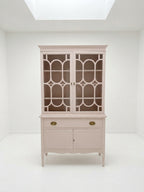 Custom Pink Vintage China Cabinet & Curio Display Hutch