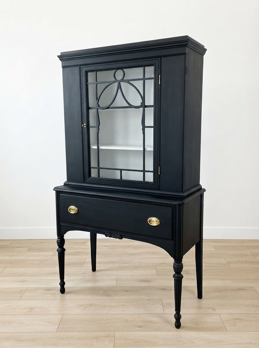 Custom Vintage Display Cabinet with Single Door