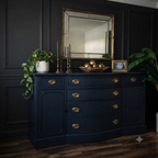 Navy Blue Serpentine Buffet