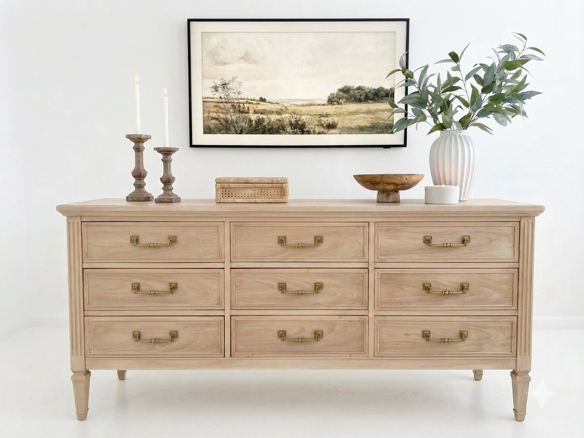 Vintage Natural Wood Dresser