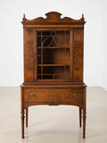 Vintage Vanleigh & Landstrom Flame Mahogany China Cabinet | Antique Federal Style Hutch