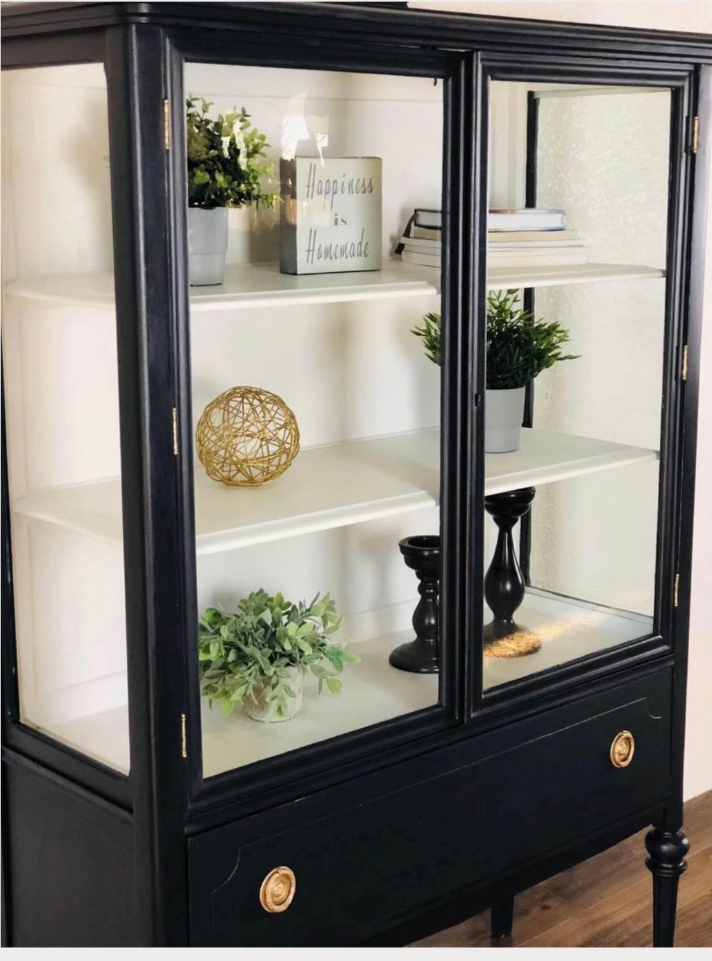 Black Vintage Display Cabinet