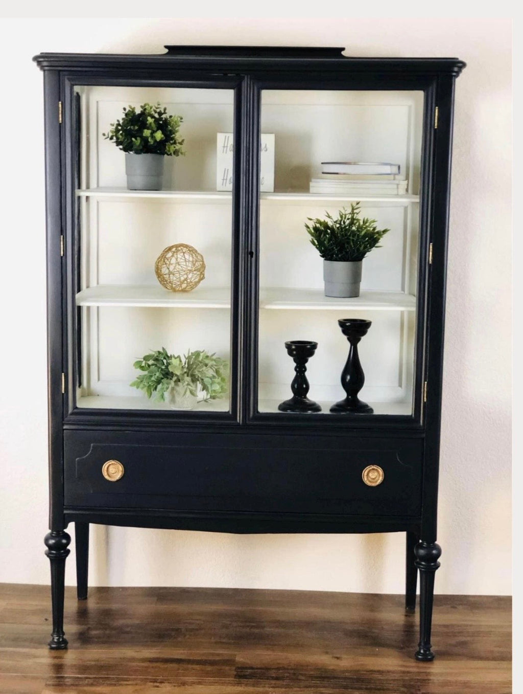 Black Vintage Display Cabinet