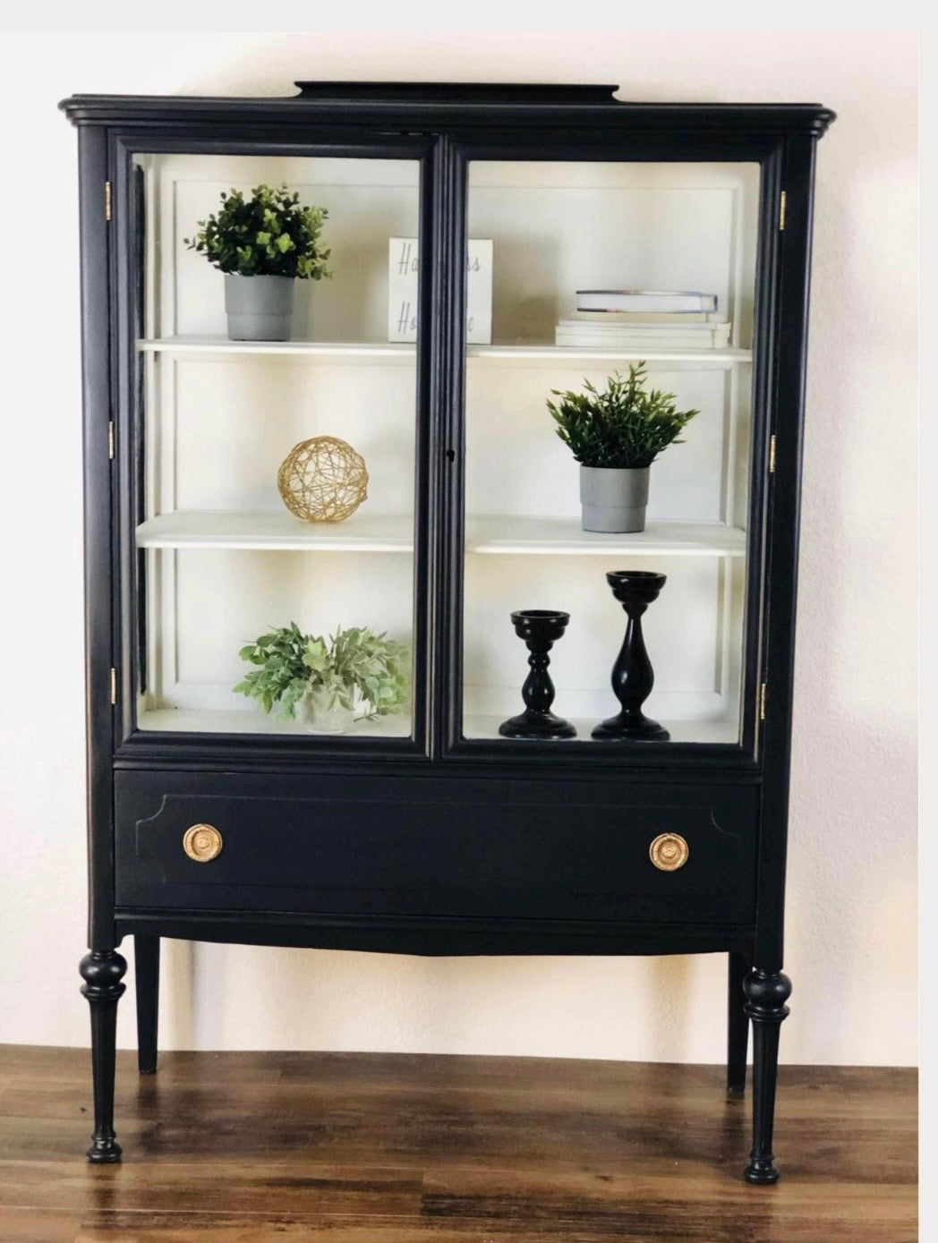 Black Vintage Display Cabinet