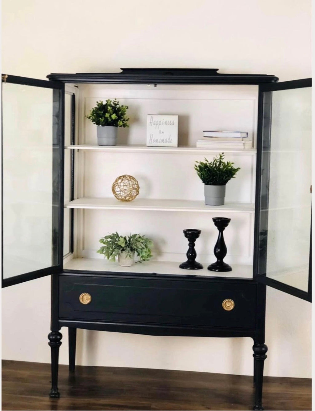 Black Vintage Display Cabinet