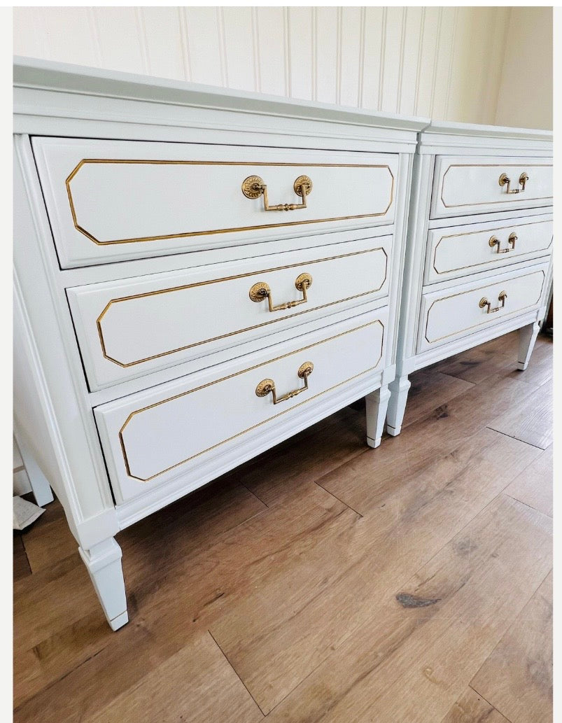 Vintage Dixie French Provincial Nightstands