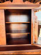 Vintage Vanleigh & Landstrom Flame Mahogany China Cabinet | Antique Federal Style Hutch